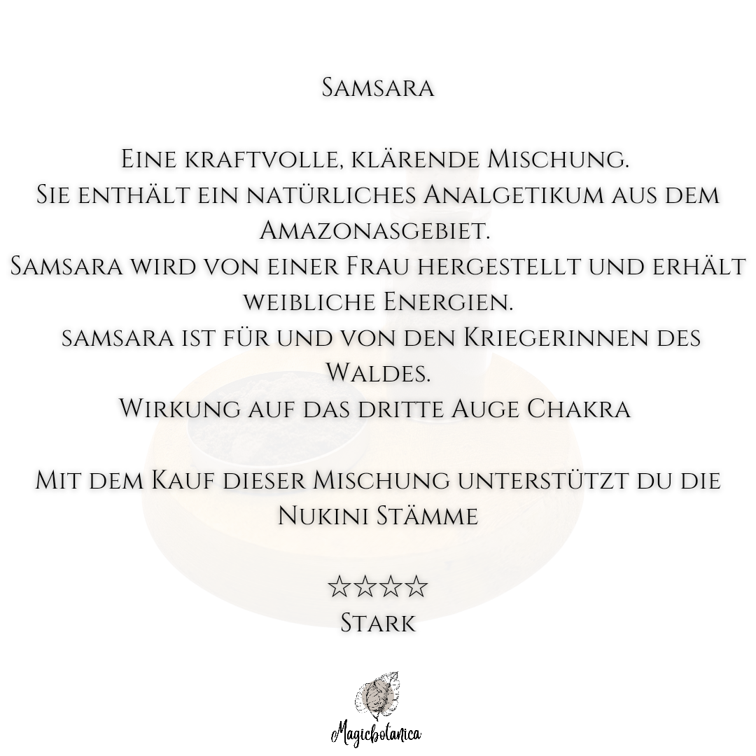 Schamanische Pflanzenasche, Räuchermischung, SAMSARA hapeh