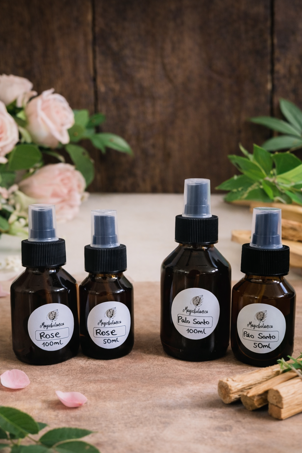 Aromaspray Rose Auraspray Palo Santo natürliches Parfüm Aromatherapie