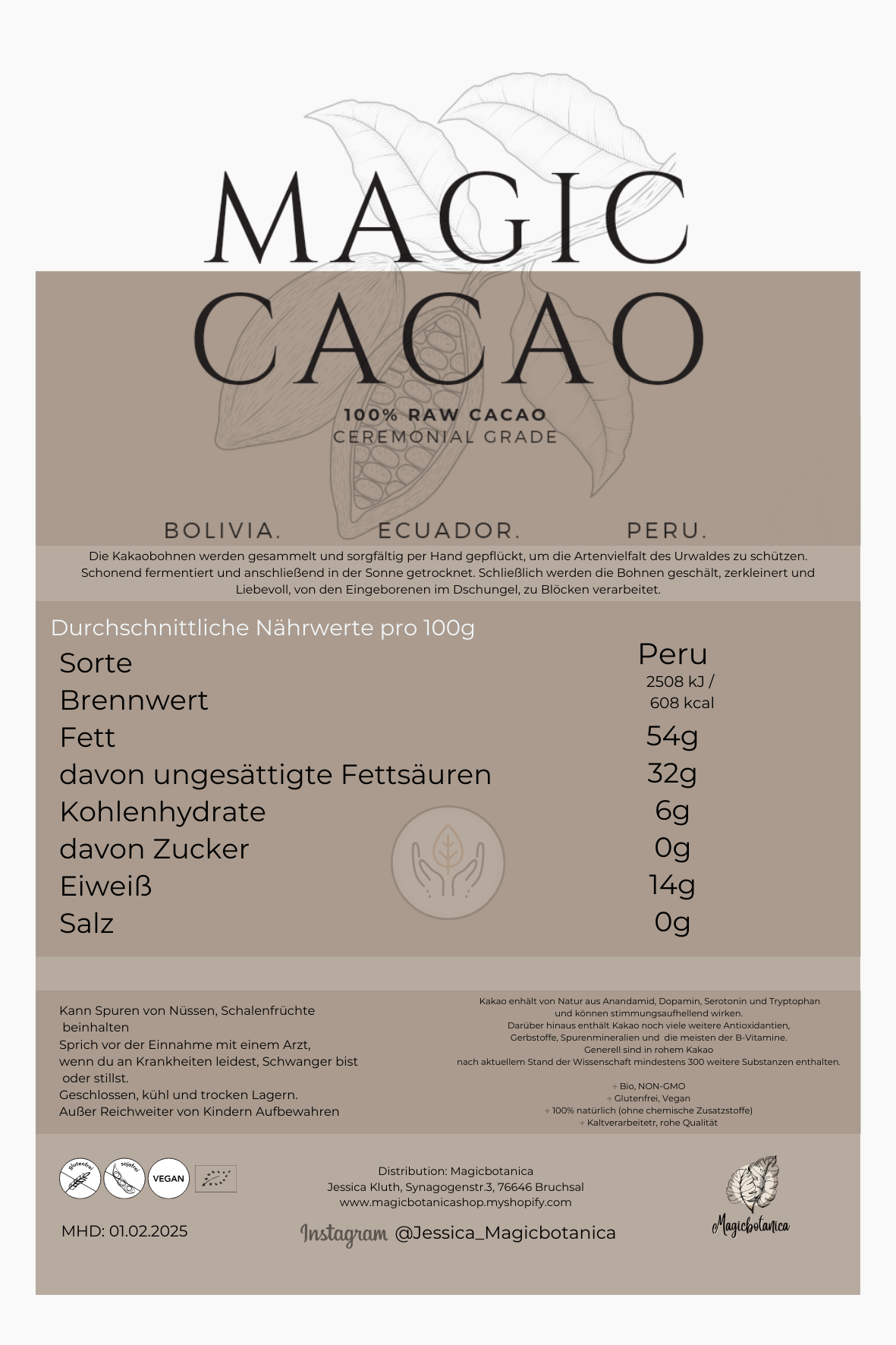 Bio Zeremonie Kakao ☆Magic Cacao ☆