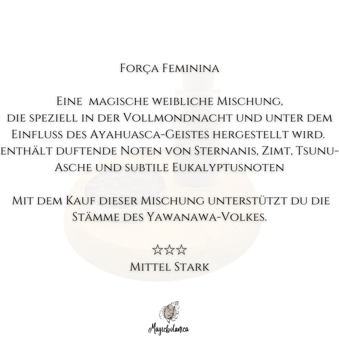 Schamanische Pflanzenasche, Räuchermischung, Yawanawa Força Feminina hapeh