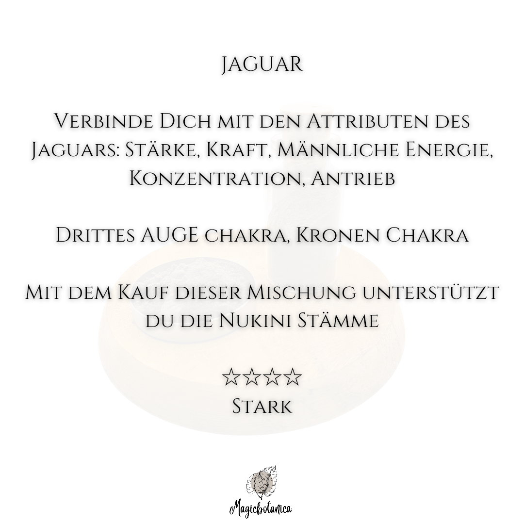 Schamanische Pflanzenasche, Räuchermischung, Nukini Jaguar hapeh