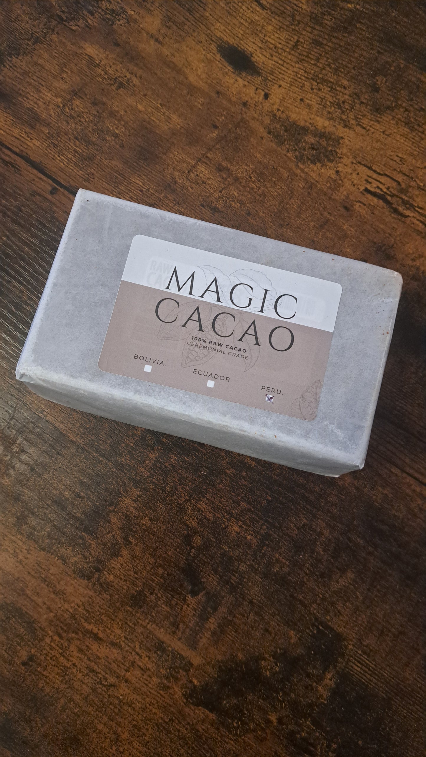 Magic Cacao-Zeremonie Roh Kakao aus Peru 500g Block• Ceremonial Grade
