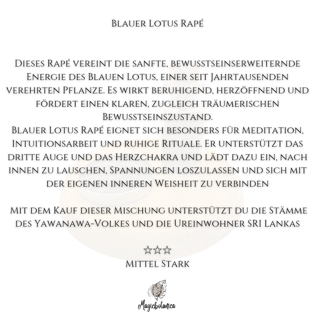 Schamanische Pflanzenasche, Räuchermischung, Blauer Lotus hapeh