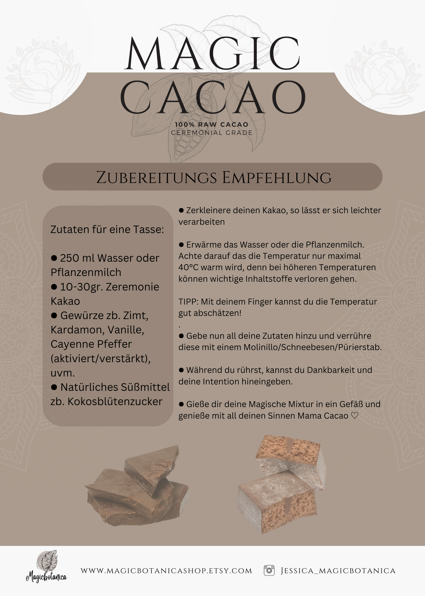 Bio Zeremonie Kakao ☆Magic Cacao ☆