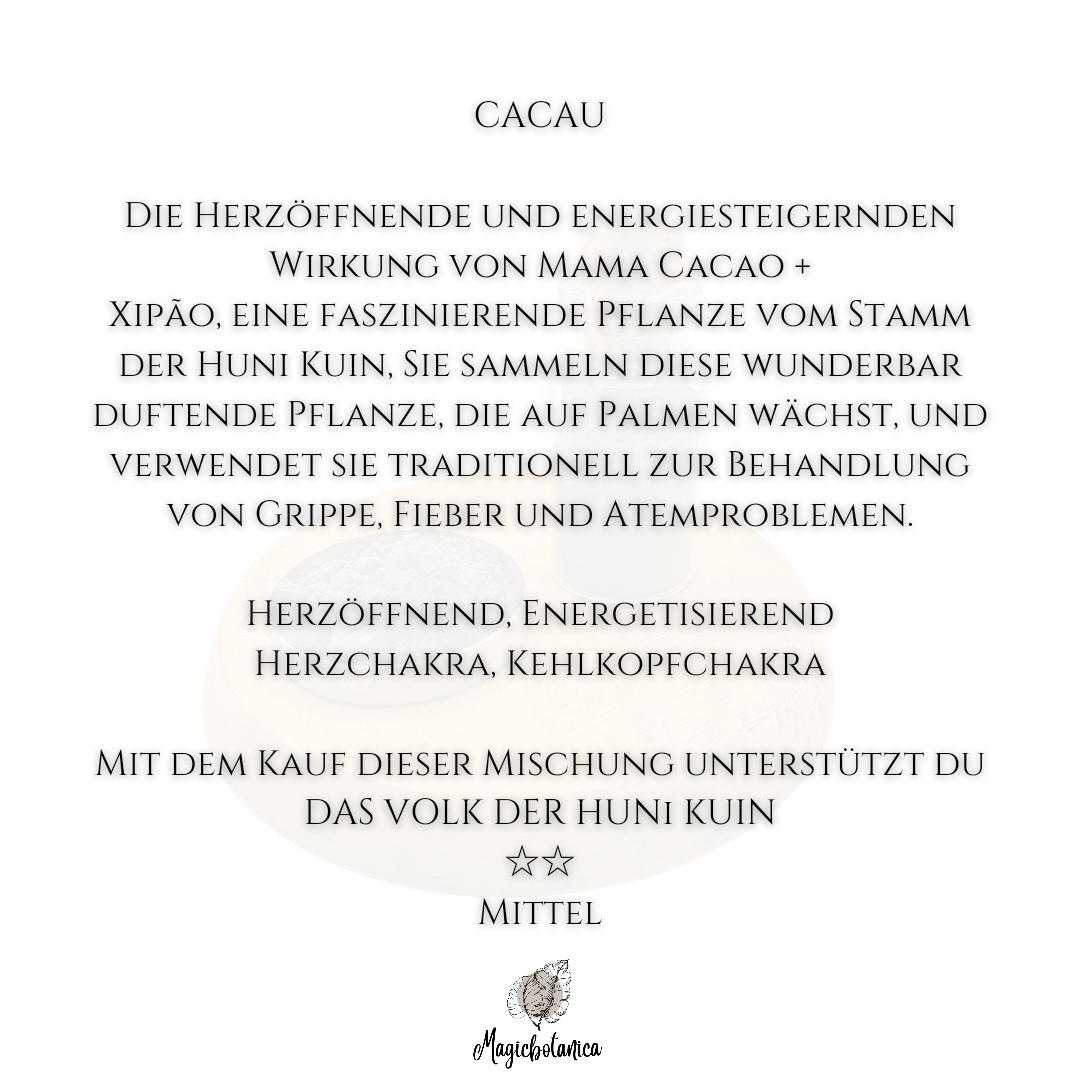 Schamanische Pflanzenasche, Räuchermischung, Cacao hapeh